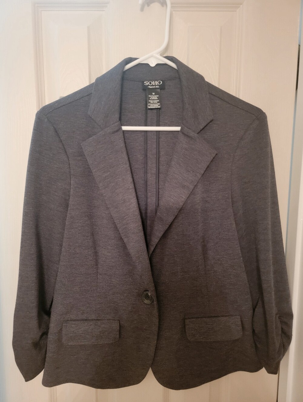 SOHO Charcoal Gray Single-Button Blazer